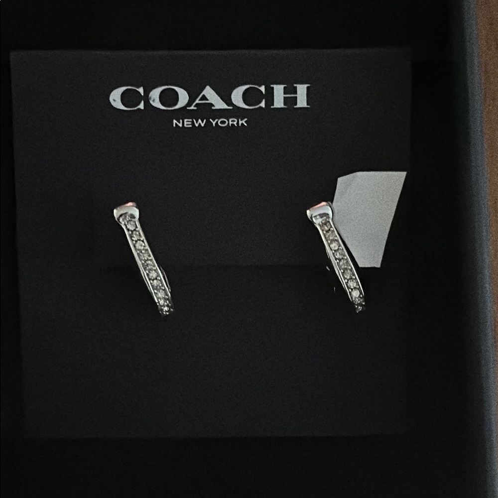 Coach Silver Geometric Stud Earrings